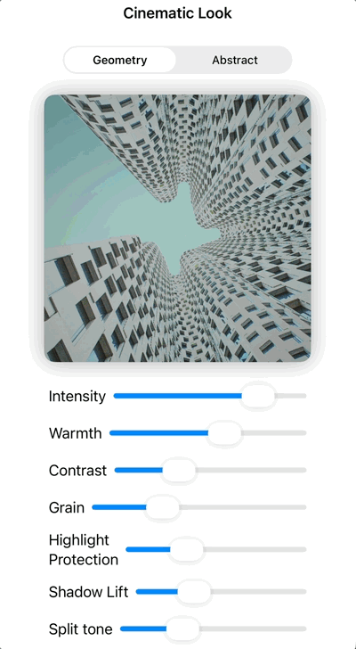 Cinematic color gradient effect